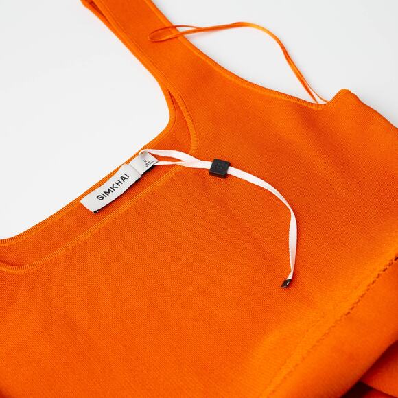 SIMKHAI Louella Midi Dress in Orange - Picture 6 of 11